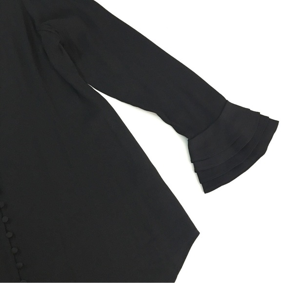 Soft Surroundings Poet Blouse Black Ruffle Sleeves Top NWOT - Picture 9 of 12